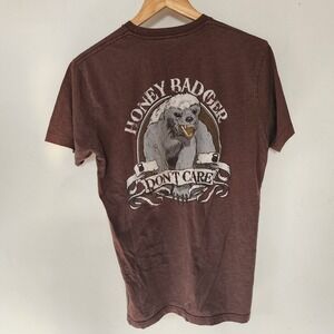 Phase Five Skatebording Honey Badger Dont Care Y2K Brown Shirt Medium Vintage